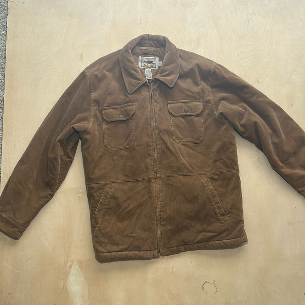 **GENTLY USED** TAN MENS CORDUROY JACKET SIZE LARGE